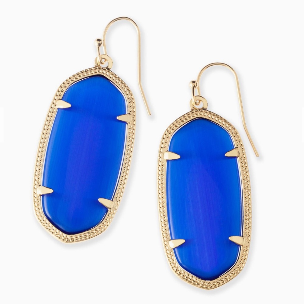 Kendra Scott Elle Gold Drop Earrings in Cobalt